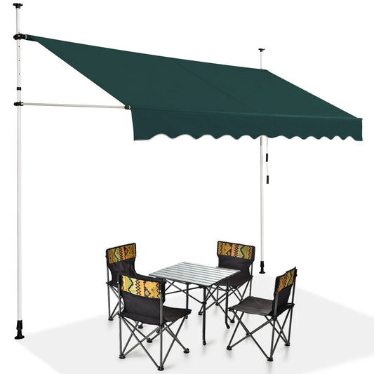 Parasol mural Coast - Aluminium - Réglable en hauteur et actionnable - 300 x 120 cm - Vert
