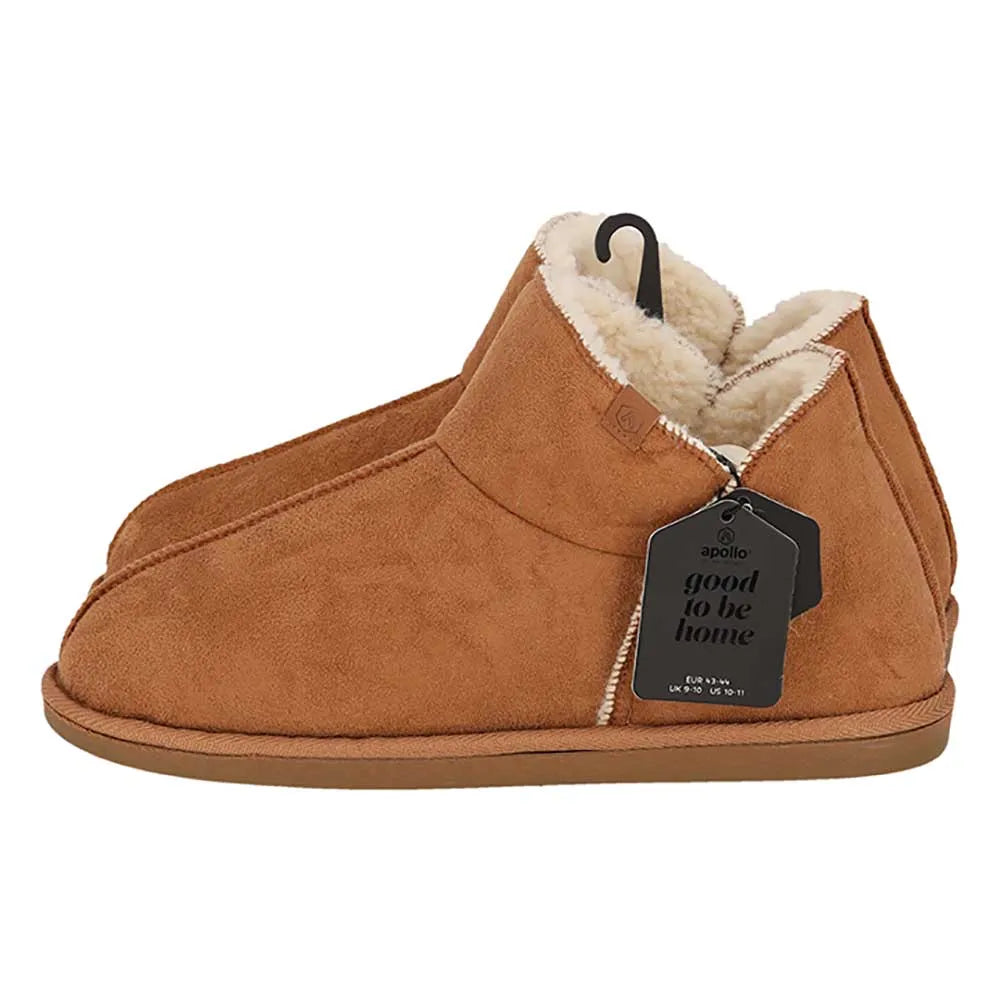 Chaussons Apollo Homme - Daim - Cognac - Taille 45/46