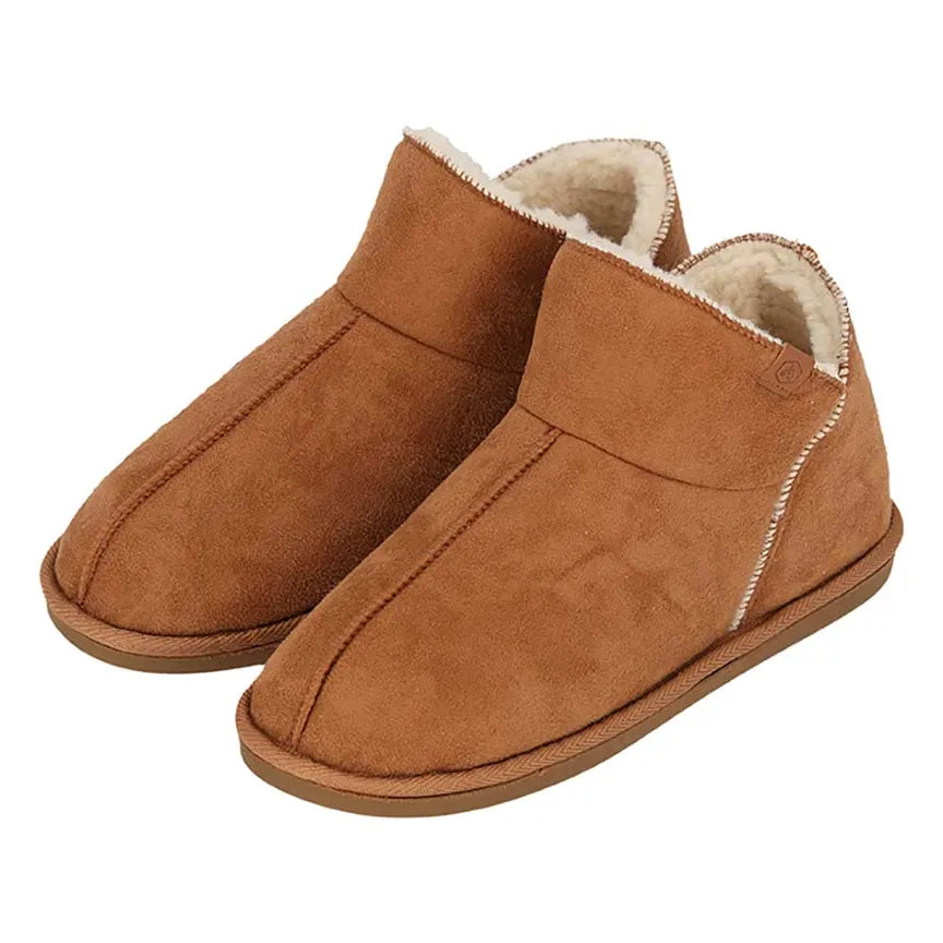 Chaussons Apollo Homme - Daim - Cognac - Taille 45/46