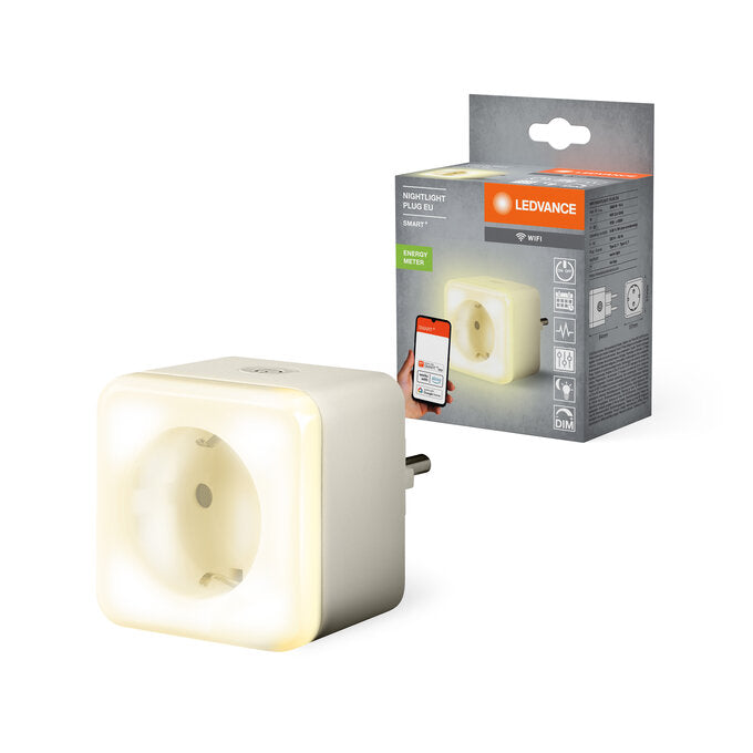 Ledvance - SMART+ WiFi Nightlight Plug EU - Prise intelligente avec veilleuse et compteur d'énergie - Blanc