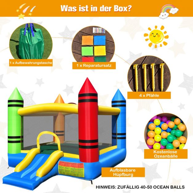 Coast Bouncy Castle Multicolor - Château gonflable avec toboggan et balles - 350 x 273 x 226 cm
