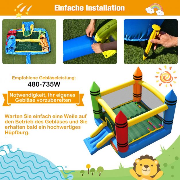 Coast Bouncy Castle Multicolor - Château gonflable avec toboggan et balles - 350 x 273 x 226 cm