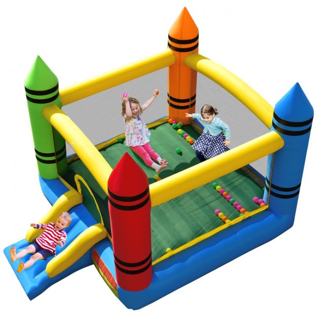 Coast Bouncy Castle Multicolor - Château gonflable avec toboggan et balles - 350 x 273 x 226 cm