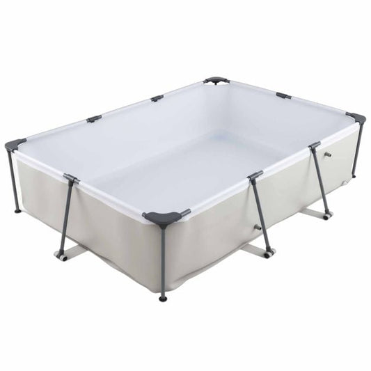 Piscine hors sol Coast avec pompe de filtration – Piscine rectangulaire 300 x 207 x 66 cm – Gris