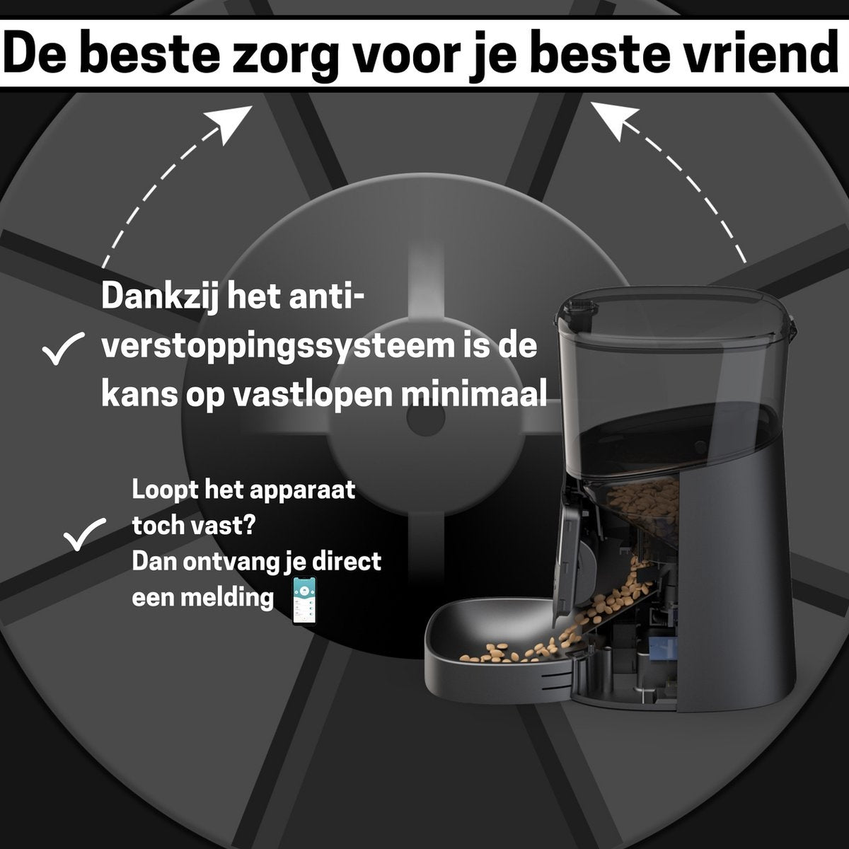 BOME Feeder - App et Audio - Mangeoire automatique pour chat ou chien - Mangeoire pour chat - Noir