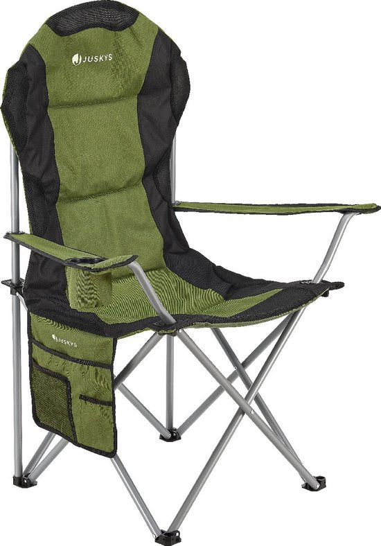 Chaise de camping / Chaise pliante Lido - Vert - Sac de rangement inclus