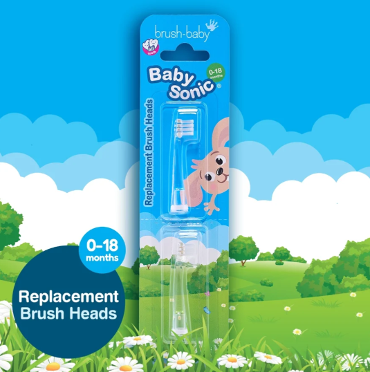 Brush-Baby BabySonic Brossettes - Lot de 2 - 0 à 18 mois - Brossettes de rechange avec LED