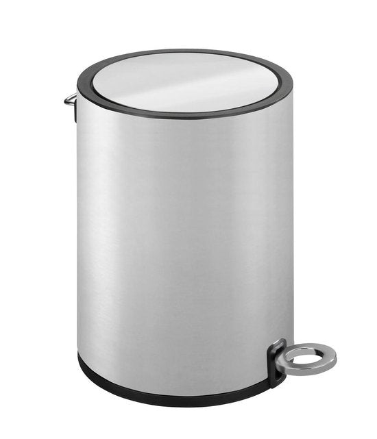 Poubelle à pédale en acier inoxydable brillant, 3 l, fermeture facile. Poubelle, corbeille à papier