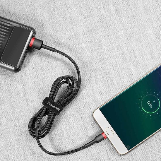 Baseus - Câble universel USB vers Micro USB - Compatible notamment avec les appareils Samsung et autres - 2 mètres - 1,5 A - Noir/Rouge