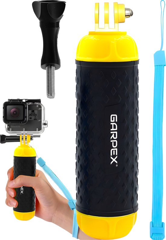 Garpex® Floating Handgrip - Trépied flottant - Universel - Convient à toutes les caméras d'action - Selfie Stick - Comprend une dragonne réglable et une vis papillon