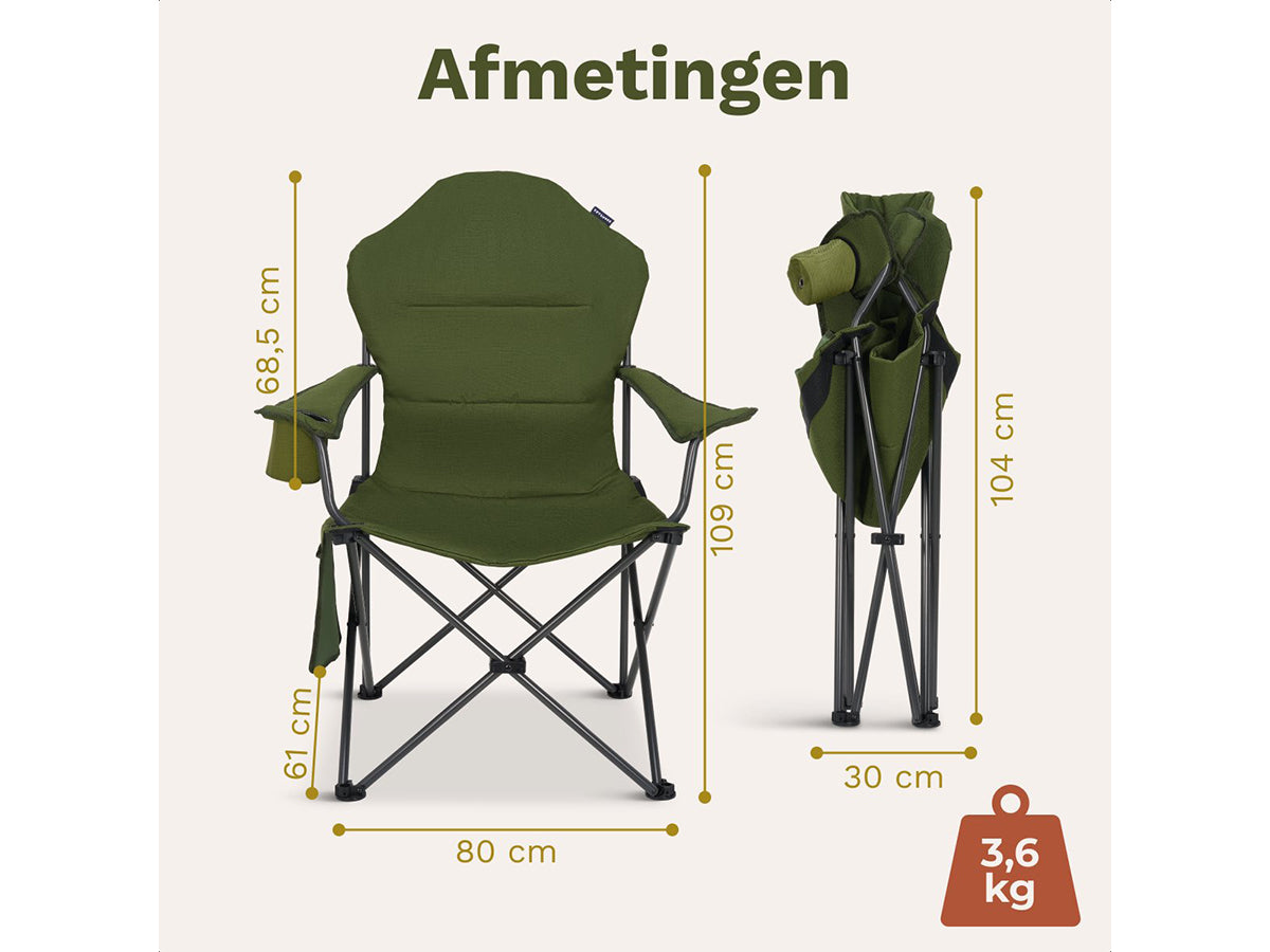TRVLMORE Chaise de camping Small Plus Noir - 30 x 104 cm pliée - Capacité 160 kg - Design pliable