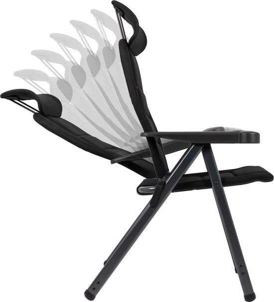 Crespo - Chaise de plage - M - AP/237 - Air-Deluxe - Compact - Noir - Modèle 2025