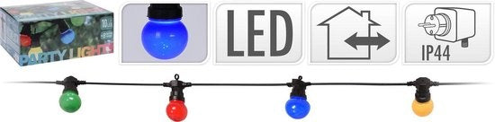 Lumières de fête 10 ampoules LED colorées - 8 fonctions lumineuses