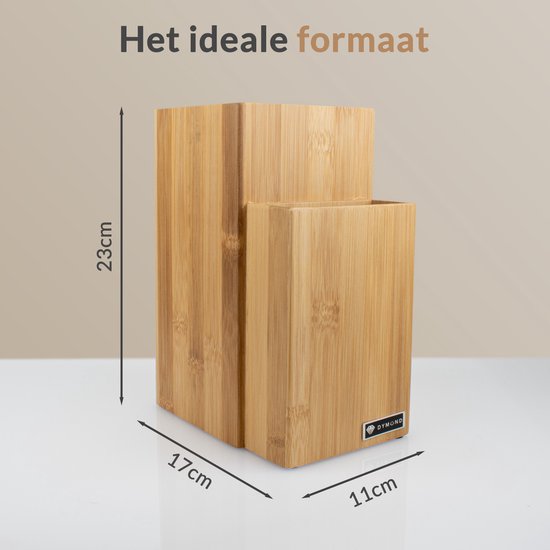 Bloc de couteaux Dymund - pour 15+ couteaux - Bois FSC durable - Universel - Bambou