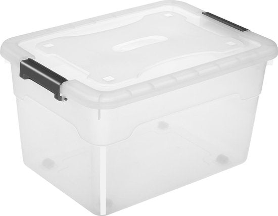 Boîte de rangement / Boîte de rangement 60 L - Plastique - 4 pièces - Couvercle inclus