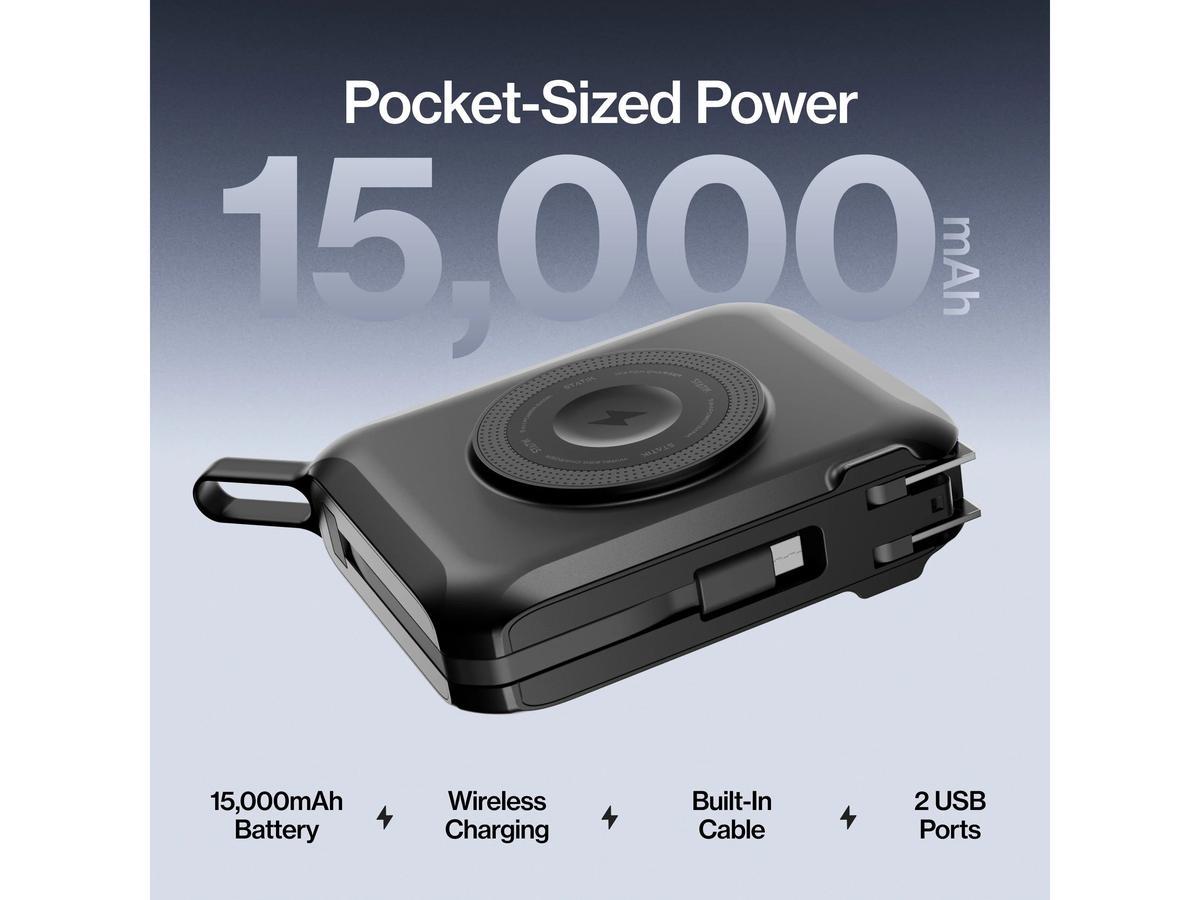 Batterie externe iBOOD SmartCharge Pro - 15 000 mAh - 60 W - Noir