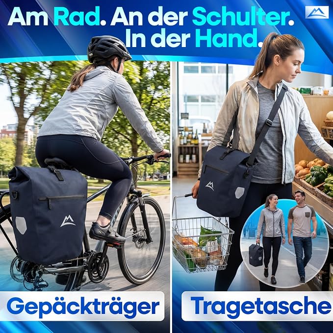 Porte-sacs pour vélo Nextcover en TPU (bleu)