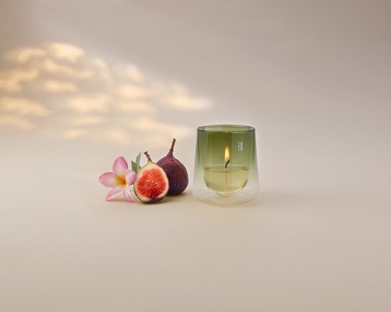 Kit de démarrage Bolsius « Clean Light » avec bougie parfumée Gardenia / Figue