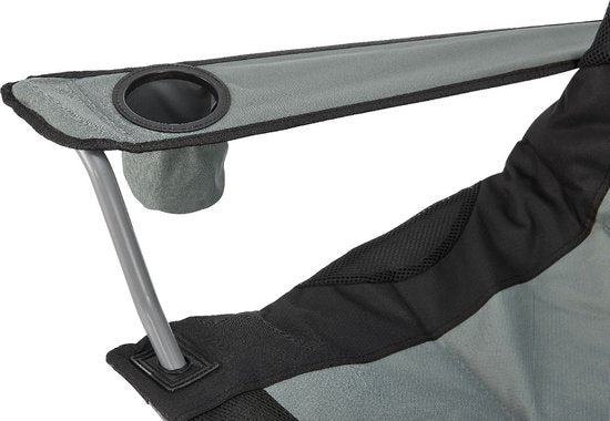 Chaise de camping / Chaise pliante Lido - Gris - Sac de rangement inclus