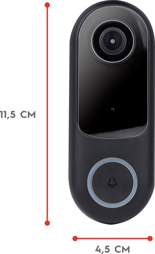 Alpina Smart Home Video Doorbell avec caméra et Wifi - Full HD - Interphone - Vision nocturne - Capteur de son et de mouvement - IP54