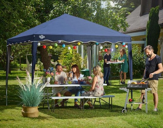 Tonnelle de jardin - EezyLife - Tente de réception pliable - 3 x 3x 2.5 m - Bleu