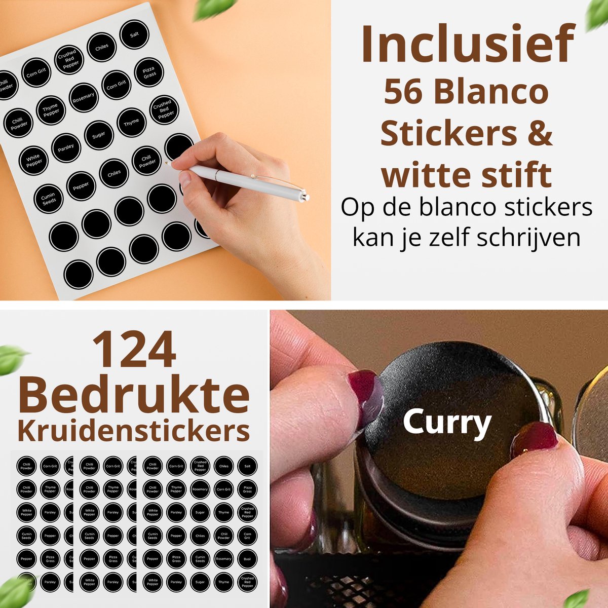 SV Living Support à épices noir 37,3x11,9x6 cm - 32 pots à épices en verre avec accessoires - à suspendre avec ou sans perceuse