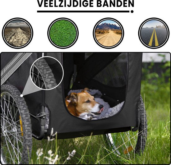 Outbee Remorque vélo pour chien - Remorque vélo pour chien pliable - Remorque pour chien - 2 en 1 Remorque vélo pour chien - Buggy pour chien - Max 35kg