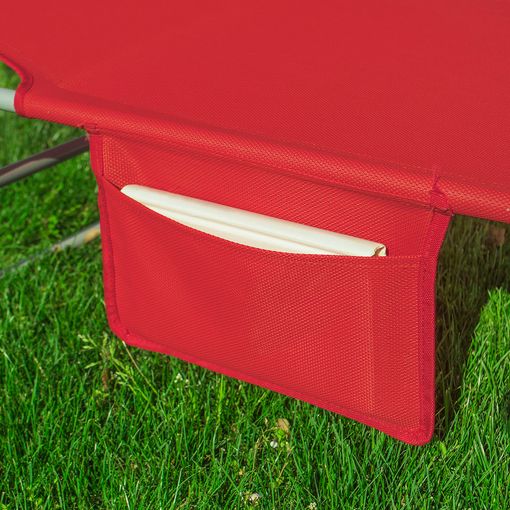 Chaises longues de jardin Sobuy - 2 pièces - Rouge - 195x62x29 cm