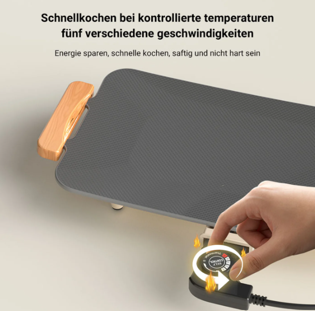 Grill électrique Woox en aluminium - 56 x 26 x 7,5 cm - 1 360 W avec revêtement antiadhésif