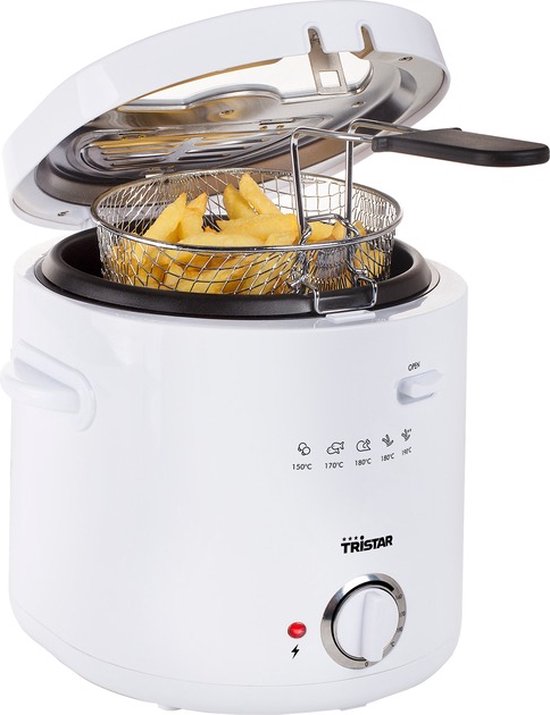 Friteuse Tristar 1,5 litre - FR-6941 - Friteuse 1 000 W - Revêtement antiadhésif - Blanc
