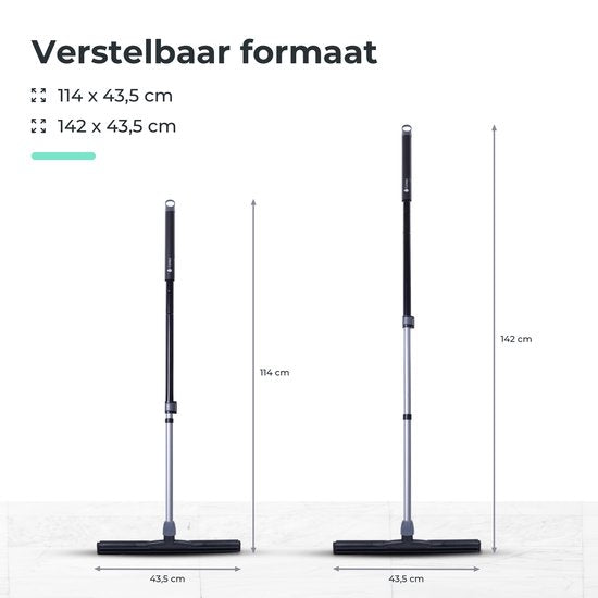 CLEANLY Raclette de sol avec manche télescopique 114-142 cm