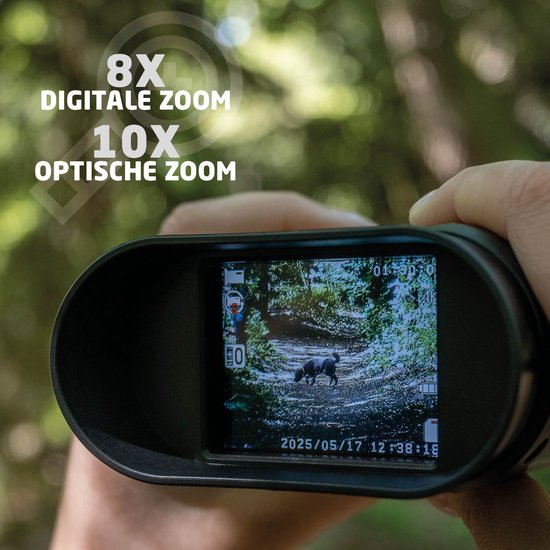 BREND BR-2242 Jumelles numériques - Vision nocturne 300 mètres - 4K - 40 mégapixels - écran IPS - zoom 10x - lampe de poche - carte SD incluse