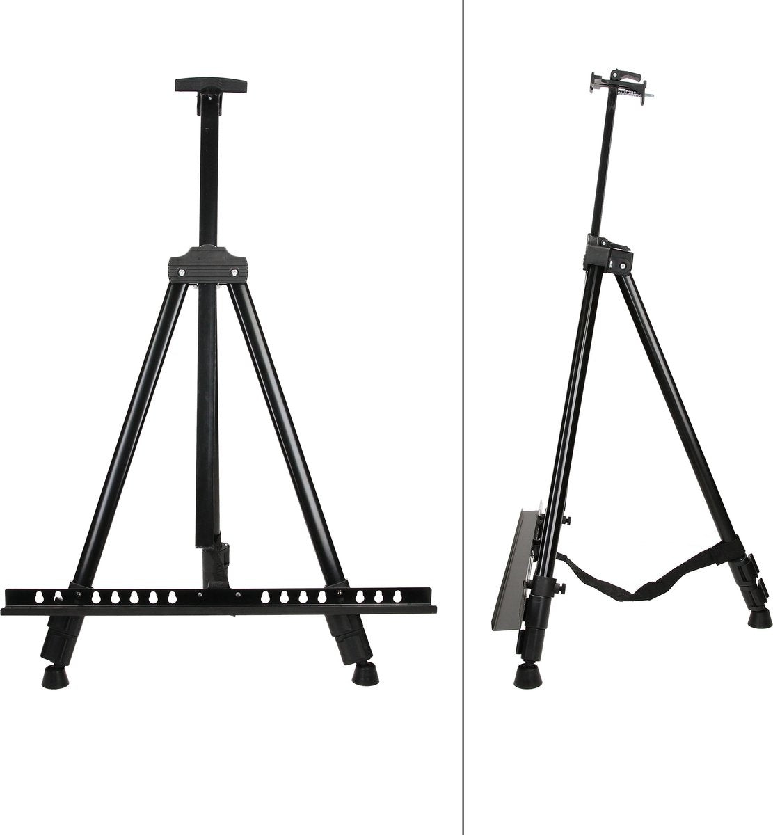 Chevalet pliable - Artist - Chevalet en métal - Avec sac - réglable en hauteur - Noir