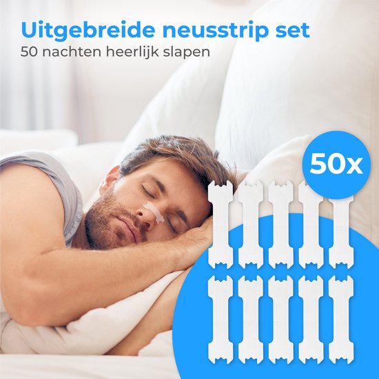 Nuvance - Bandelettes nasales 50 pièces - Pansements nasaux - Transparent - Pansements anti-ronflement pour une bonne nuit de sommeil - Écarteur nasal - Stop au ronflement