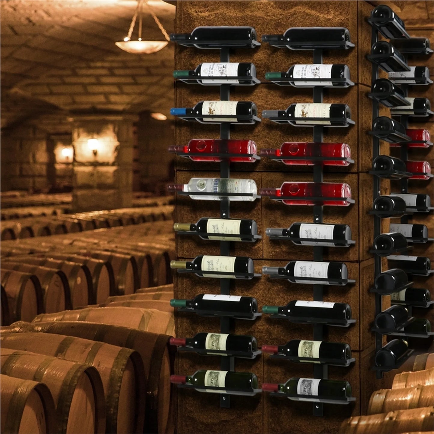 Yaheetech Wine Rack Wall Mount - 27 x 10 x 116 cm - Capacité de 10 bouteilles, matériel de fixation et design vertical moderne inclus - Pour la cuisine et le salon - Métal noir