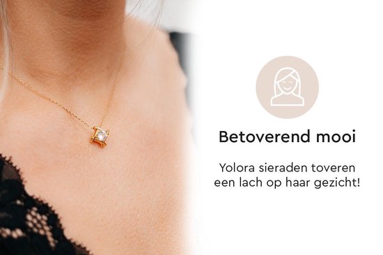 Yolora Collier femme avec pendentif - Cristal Kalpa Camaka - Couleur or - Plaqué or jaune 18K - Collier femme or - Bijoux - Coffret cadeau de luxe - Coffret cadeau - Coffret cadeau exclusif - Bel emballage cadeau