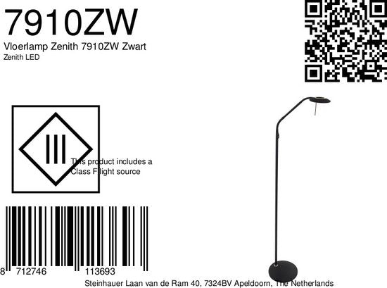 Lampadaire Steinhauer Zenith LED - Noir