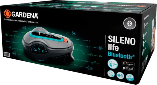 Tondeuse à gazon robotisée GARDENA SILENO life 1000 - 1000 m² - 4 kWh - 20-50 mm - gris/ bleu
