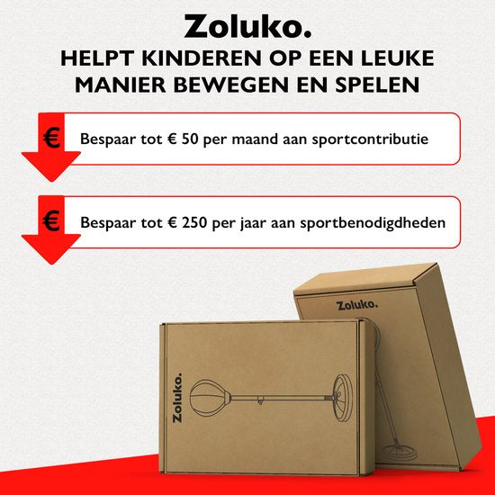 Zoluko Ballon de boxe sur pied pour enfants - Gants de boxe et pompe gonflable inclus - Hauteur réglable - Pour l'intérieur et l'extérieur - Ballon de boxe sur pied - Entraîneur de boxe - Perche de boxe - Set de boxe pour enfants - Ballon de boxe sur pied