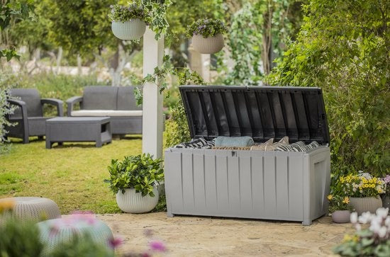 Keter Novel Boîte de rangement - 340L - 124x55x62.5cm - Gris