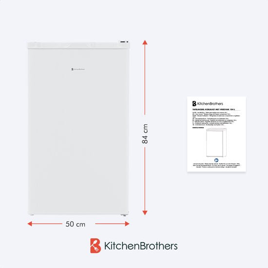 Réfrigérateur KitchenBrothers - 88L Compartiment de réfrigération - 14L Compartiment de congélation - Glacière - Frigo - Blanc