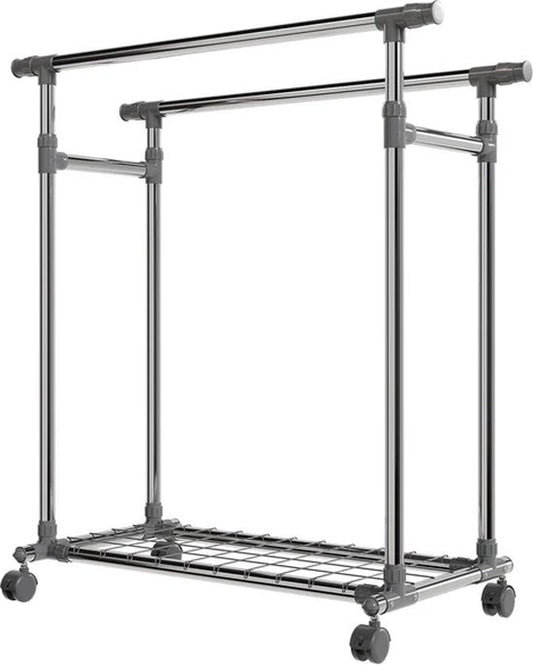 Porte-vêtements en métal sur roulettes
