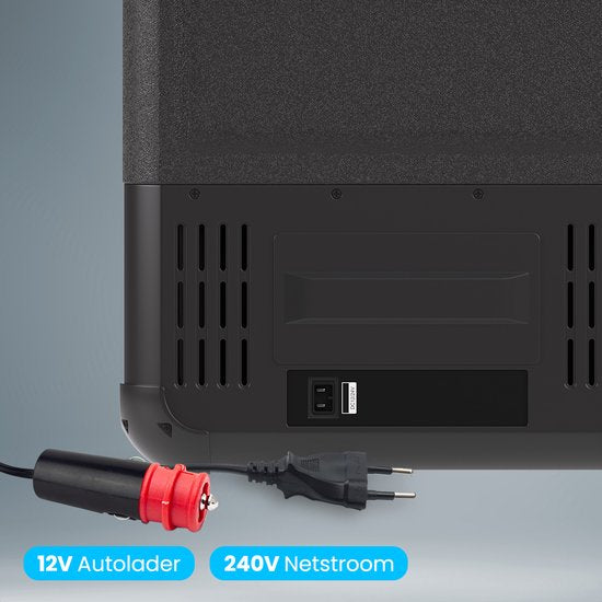 Auronic Electric Cool Box - Compresseur - Deux zones - 12V 230 Volt - Voiture - 55L - Frigobox - Noir/Gris