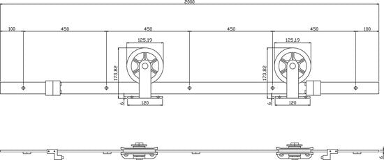 Système de porte coulissante Intersteel Wheel Top noir mat