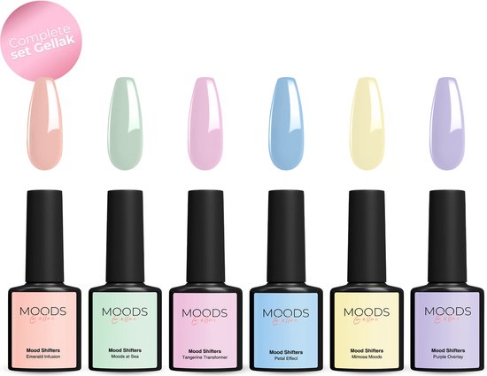 Moods Gellac 6-Piece Set - Gel Nail Polish Starter Pack - Gel Nail Polish - 8ML - Mood Shifters - Gellac - Nails - Chic Colours