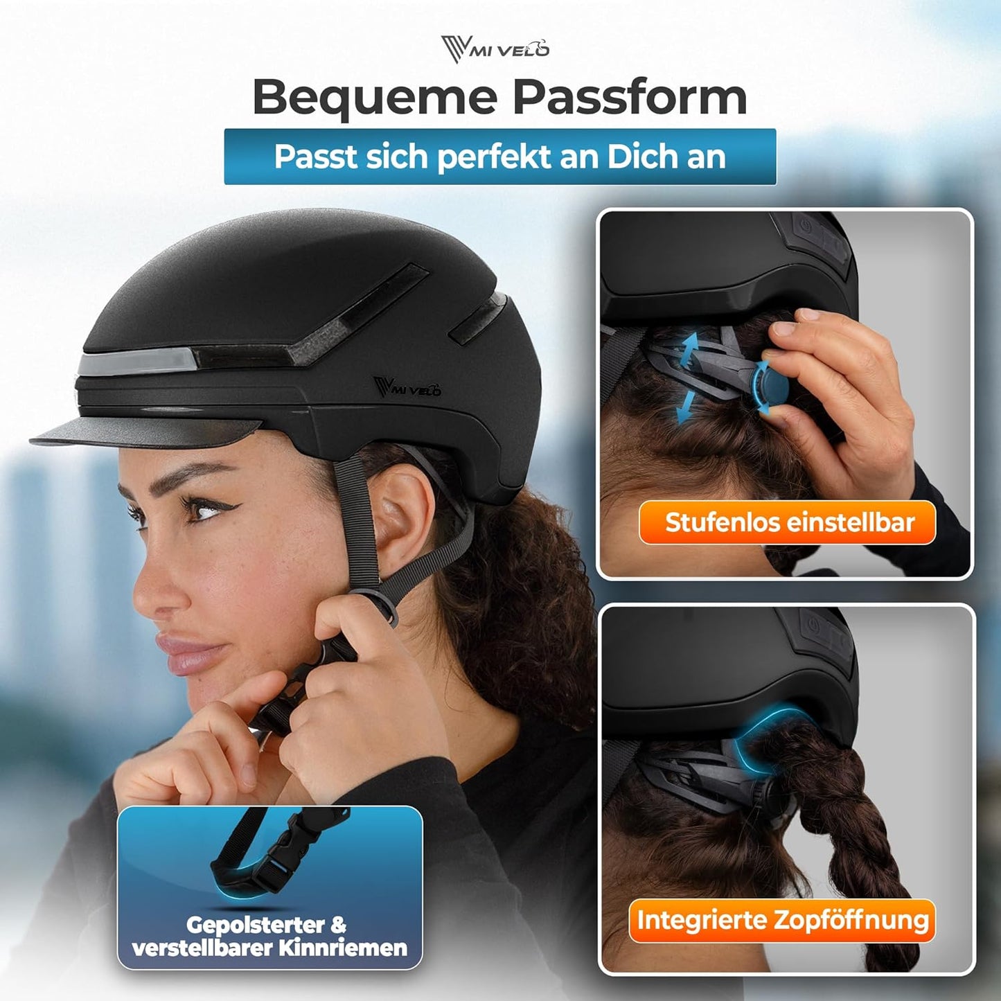 Mivelo Casque de vélo unisexe NOVA - Avec lumière - Certifié NTA jusqu'à 45km/h - Noir - Taille M (54-58 cm)