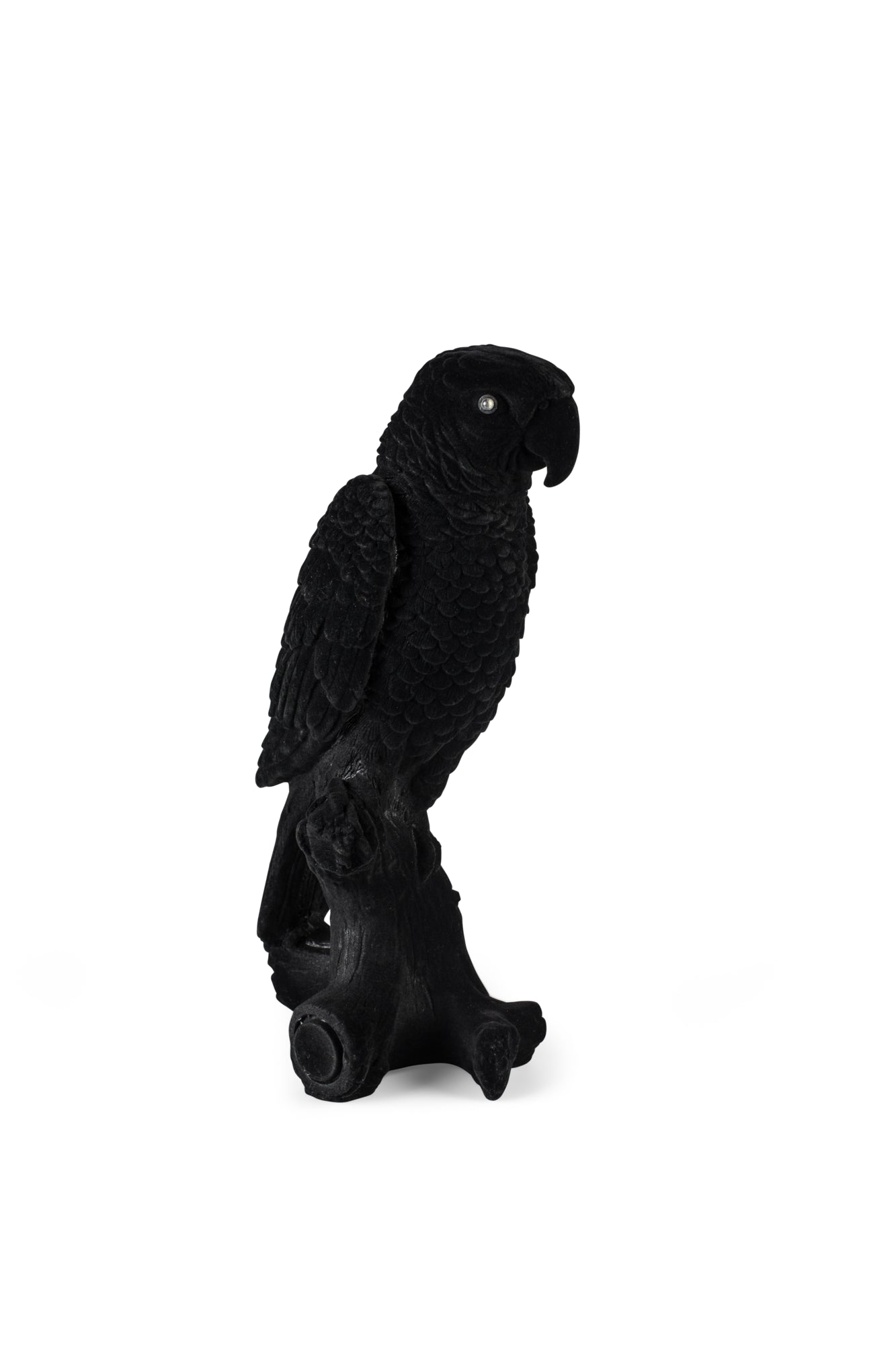 Bold Monkey Parrot Lamp - LED - Velours & PVC - 17 x 19 x 33cm - Noir