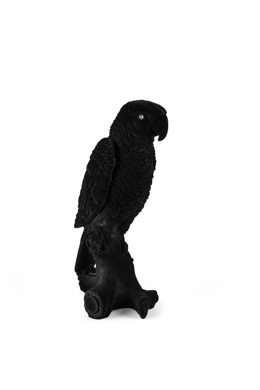 Bold Monkey Parrot Lamp - LED - Velours & PVC - 17 x 19 x 33cm - Noir