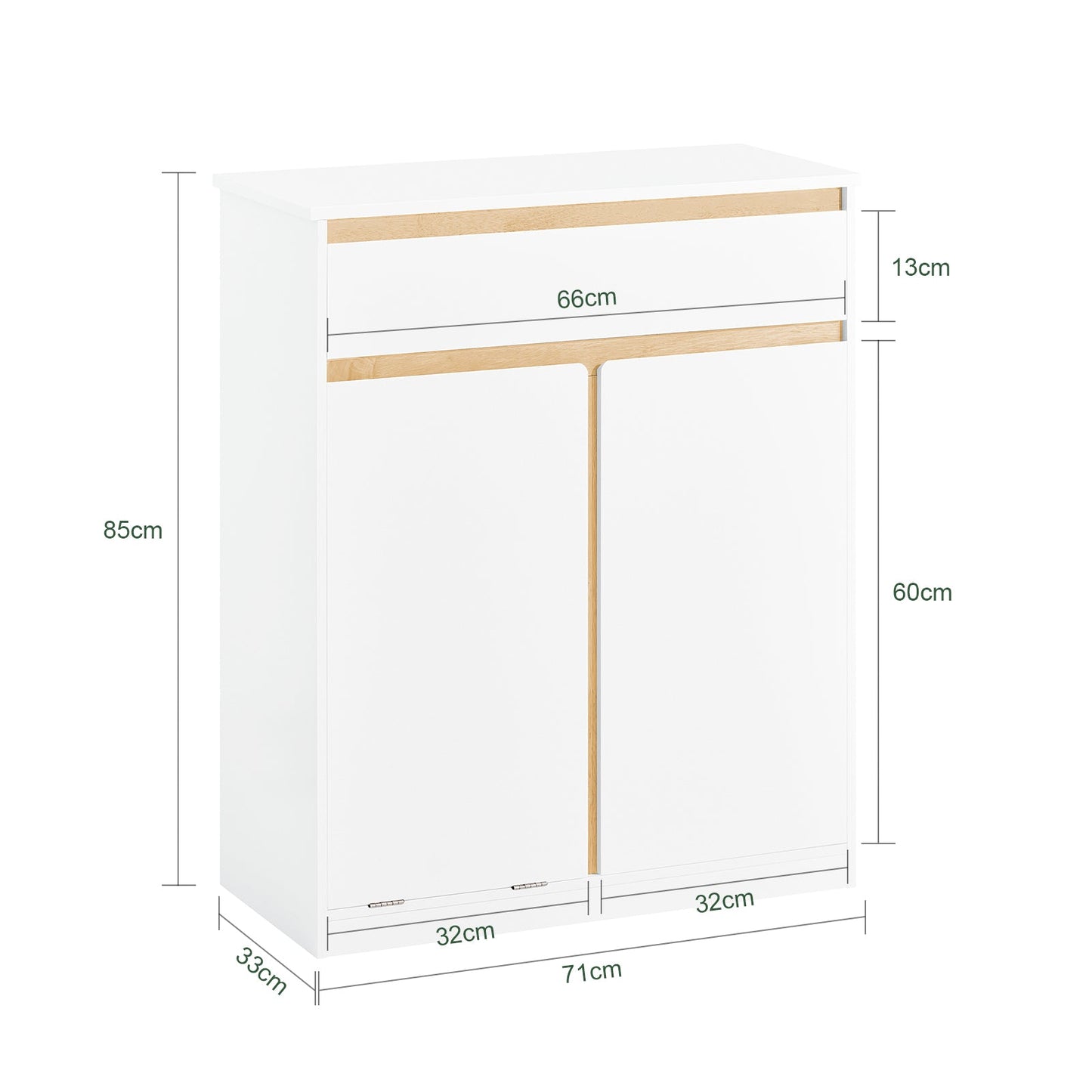 SoBuy Meuble de salle de bains - avec tiroir et sac à linge amovible - 71 x 33 x 85 cm - blanc