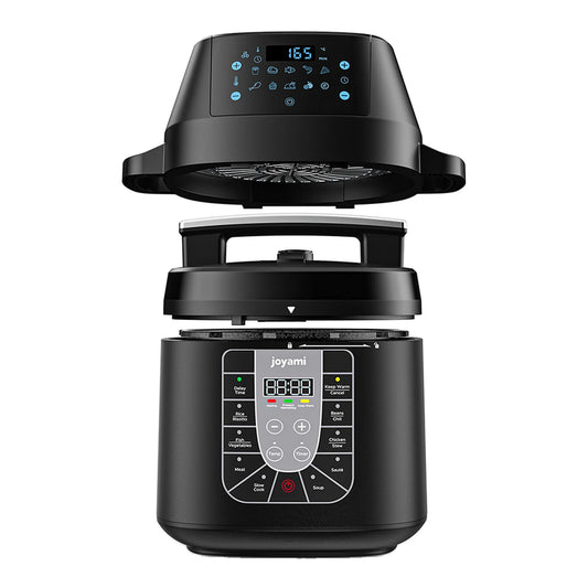 Ensemble friteuse à air chaud et autocuiseur Joyami 6 L - Double écran - Noir